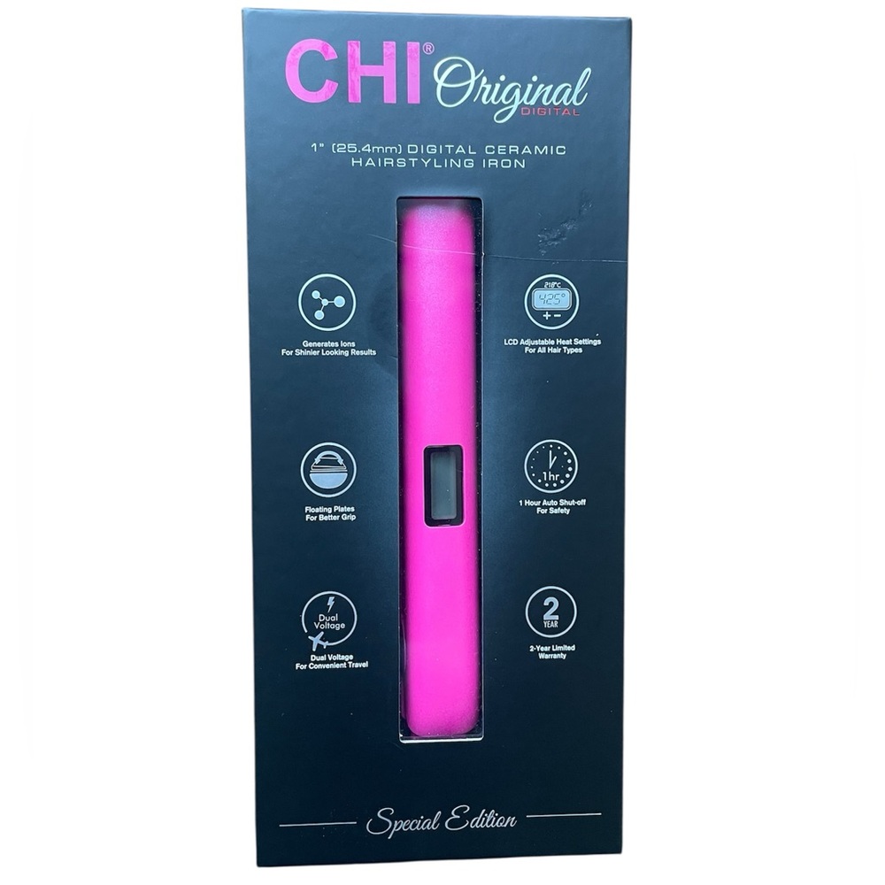 NEW CHI | Special Ed Original Digital Ceramic Hairstyling Iron | 1 in | Hot Pink